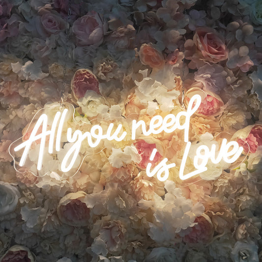 "All you need is love" Neon sign